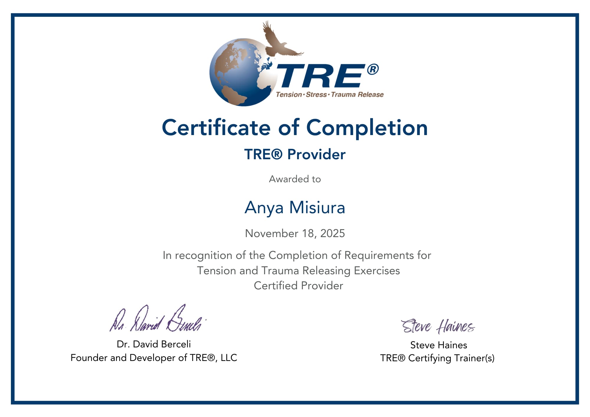 TRE Global Certificate